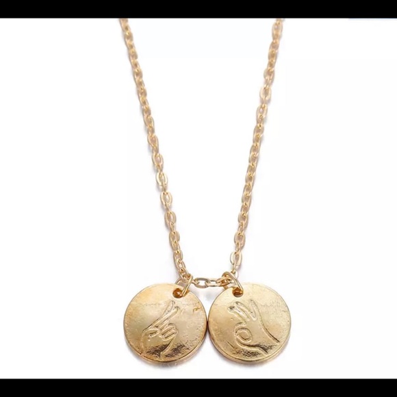 Jewelry - Hand Stamped Sign Language Necklace Jewelry - Hand Stamped Sign Language Necklace